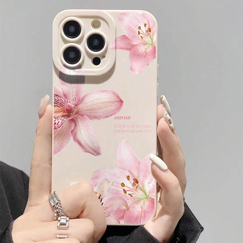 Phone Accessories List - Blue Floral Painted Silicone INS Phone