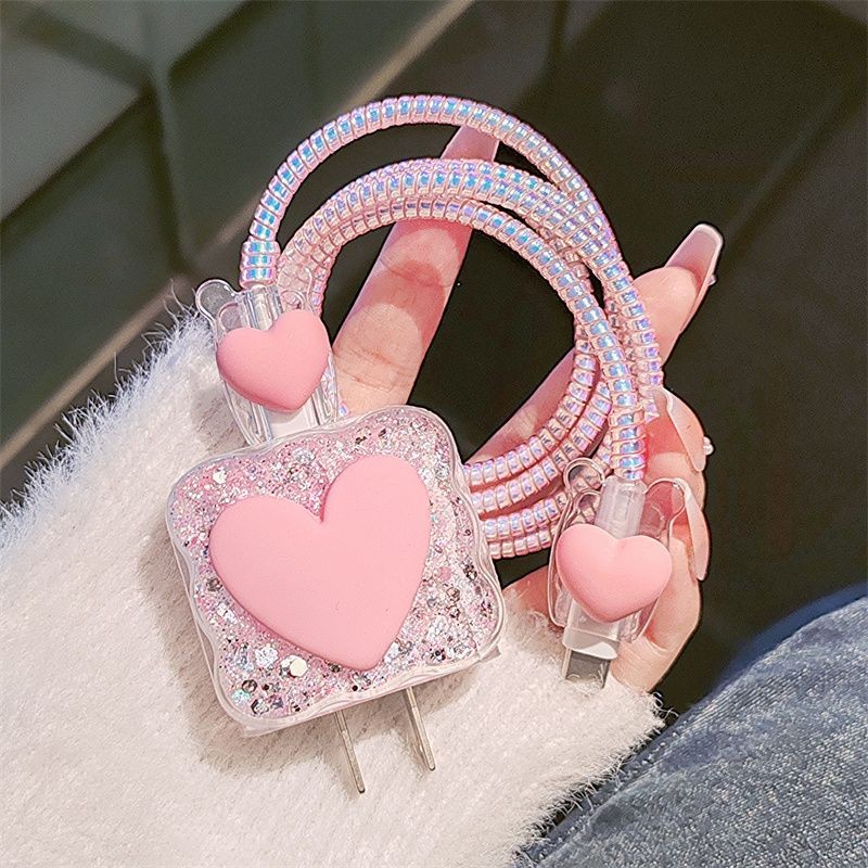 Phone Accessories Vendor - High Quality Pink Heart Charger Case