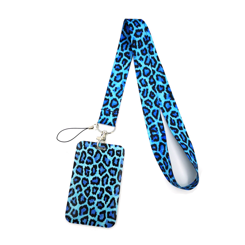 Phone Accessories Baby - Blue Leopard Print Key lanyard Car