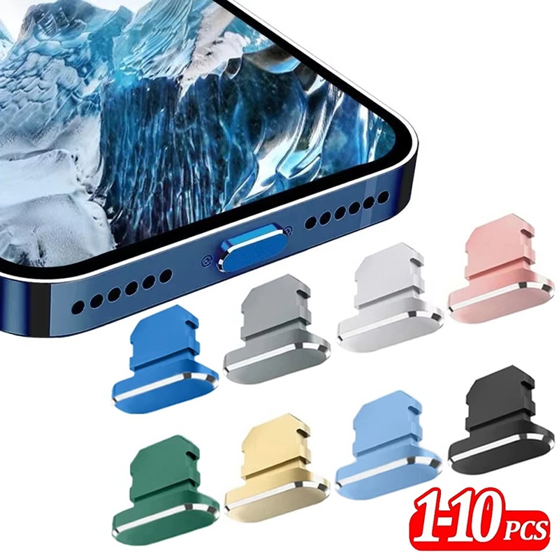 Phone Accessories Vendor - 2-10pcs Metal Dust Plug Charging Port