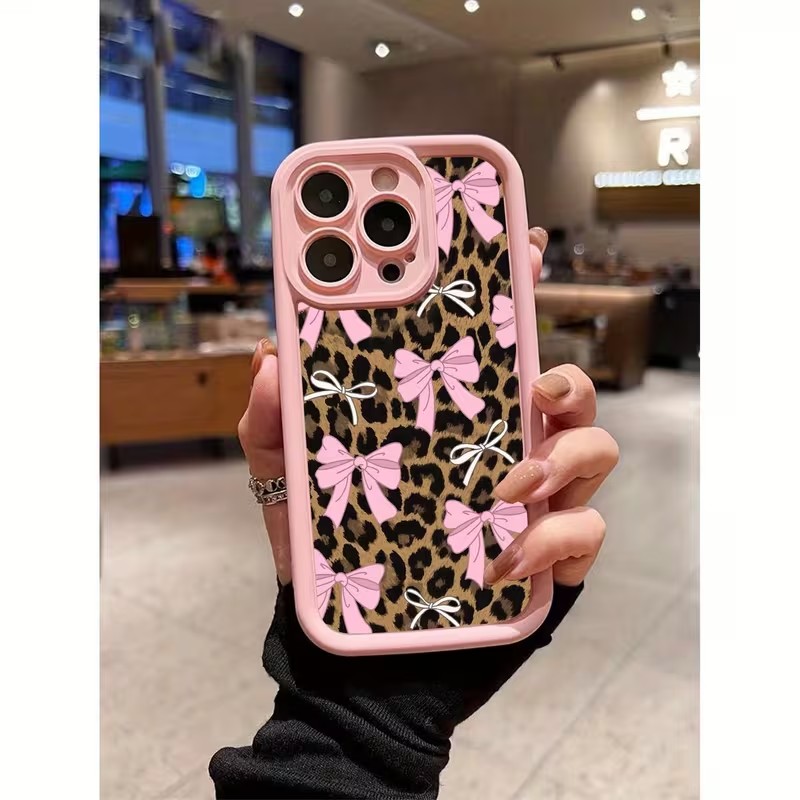 Phone Accessories List - Leopard Print Bow Phone Case For