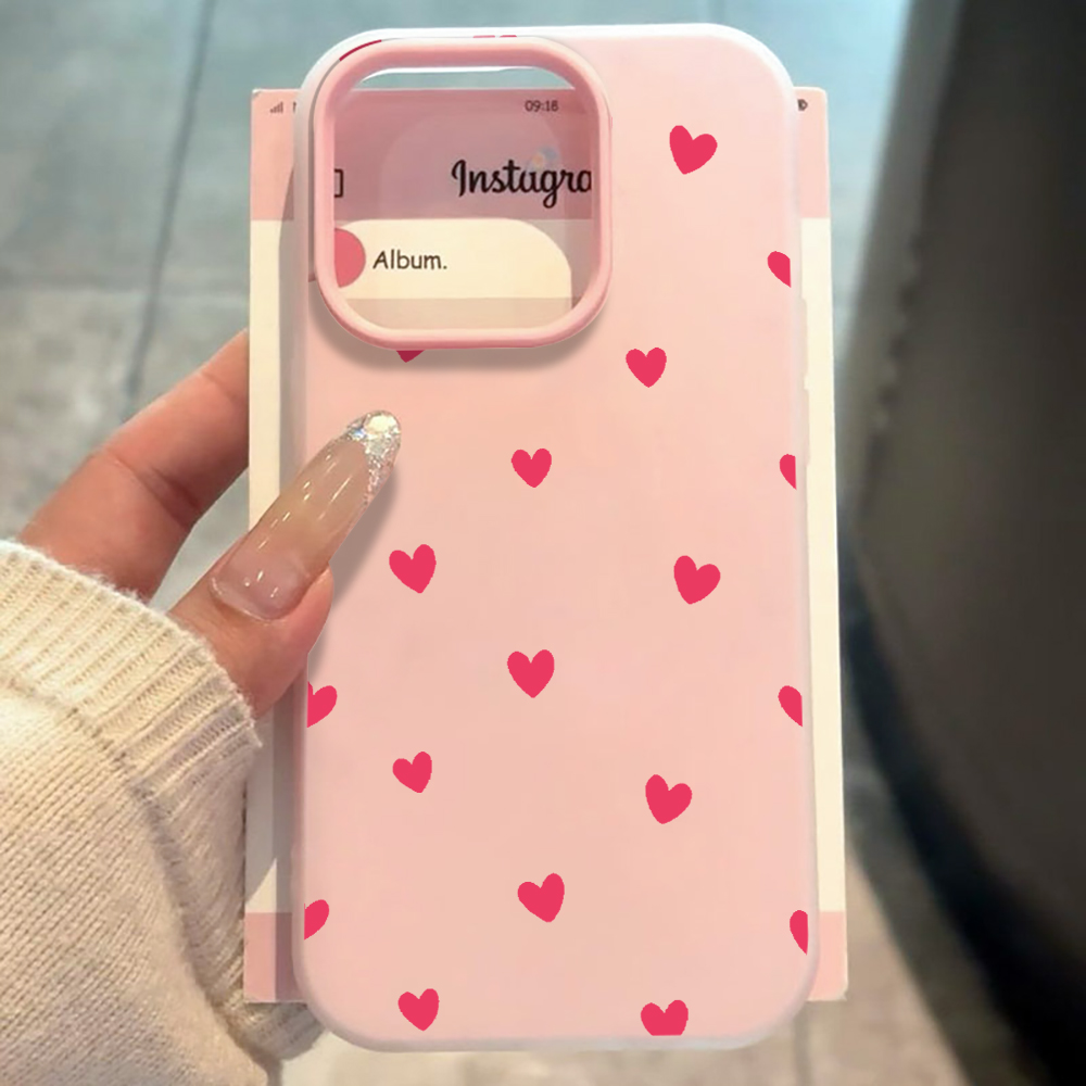 Red Love Heart Pattern Phone C - Phone Accessories Red ulasan dan harga