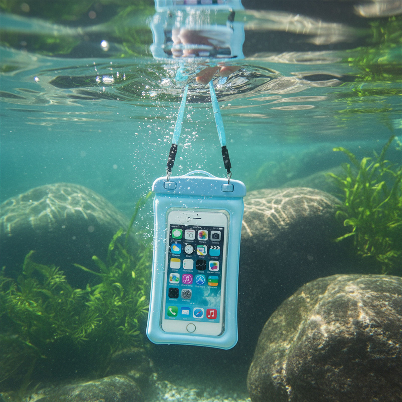 Blue Black Waterproof Phone Ba - Phone Accessories Men ulasan dan harga