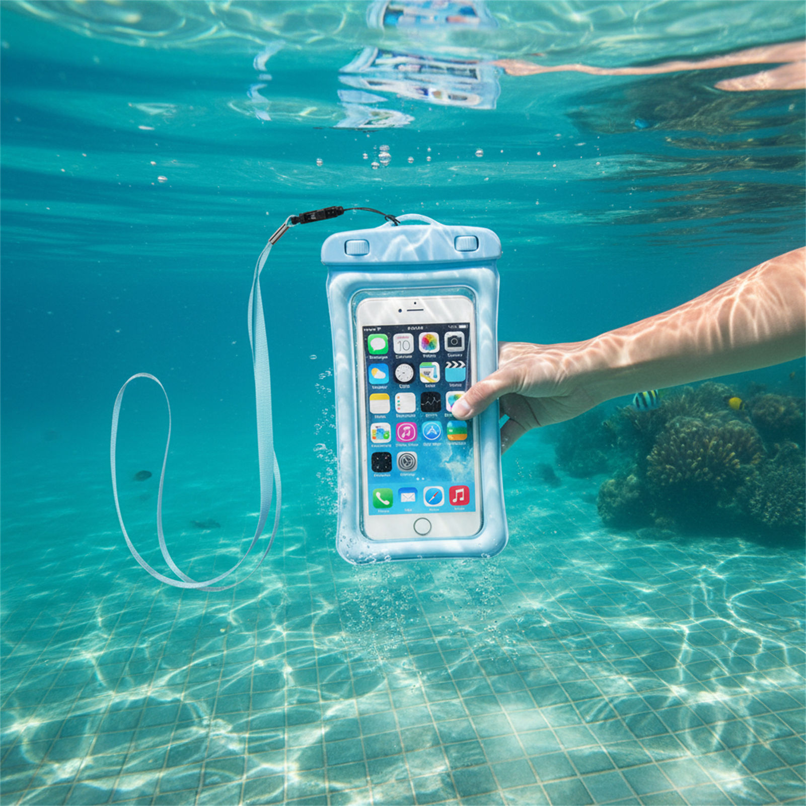 Blue Black Waterproof Phone Ba - Phone Accessories Men ulasan dan harga