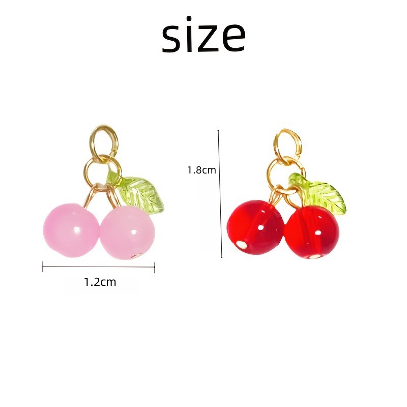 50Pcs 3D Sweet Red Cherry Acry - Phone Accessories Red ulasan dan harga