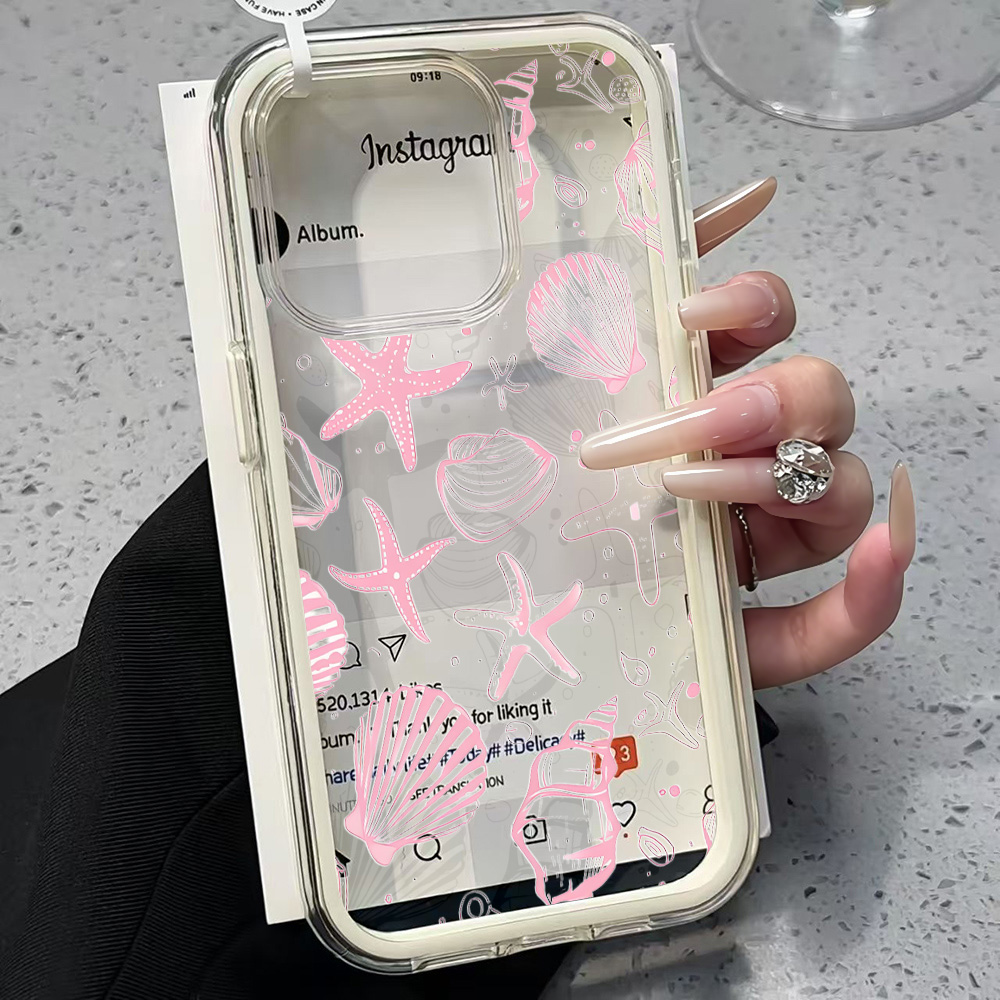 Summer Pink Seashell Clear Pho - Phone Accessories List ulasan dan harga
