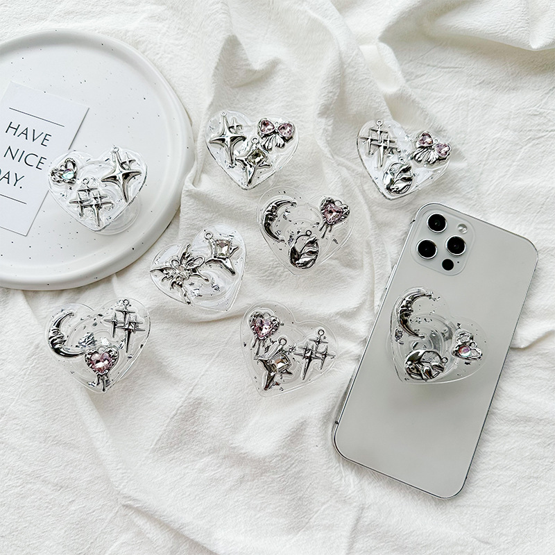 Clear Heart Phone Grip Holder  - Phone Accessories Vendor ulasan dan harga