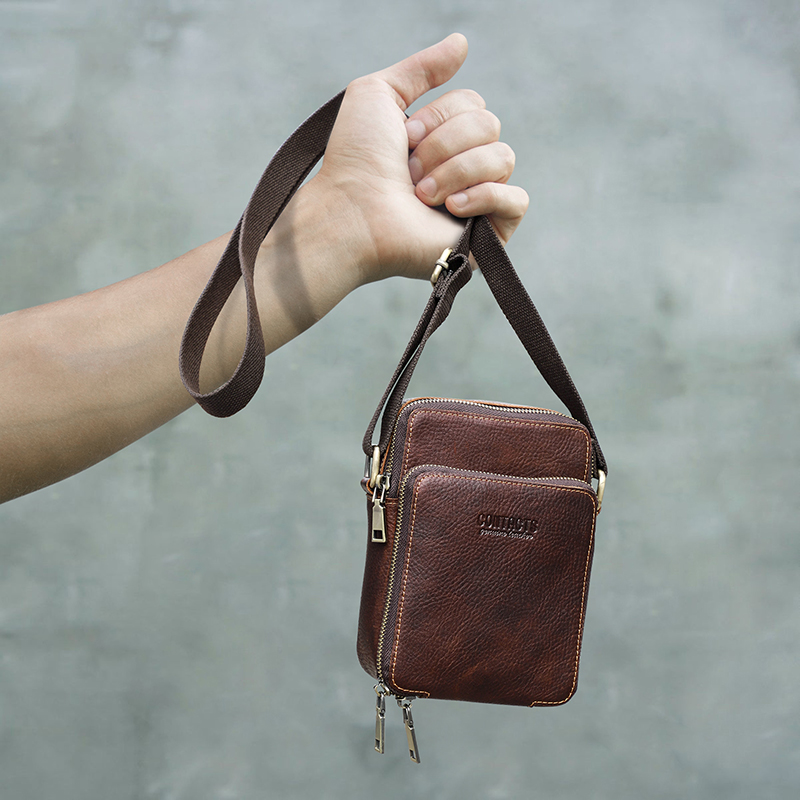 Genuine Leather Men Small Shou - Phone Accessories Men ulasan dan harga