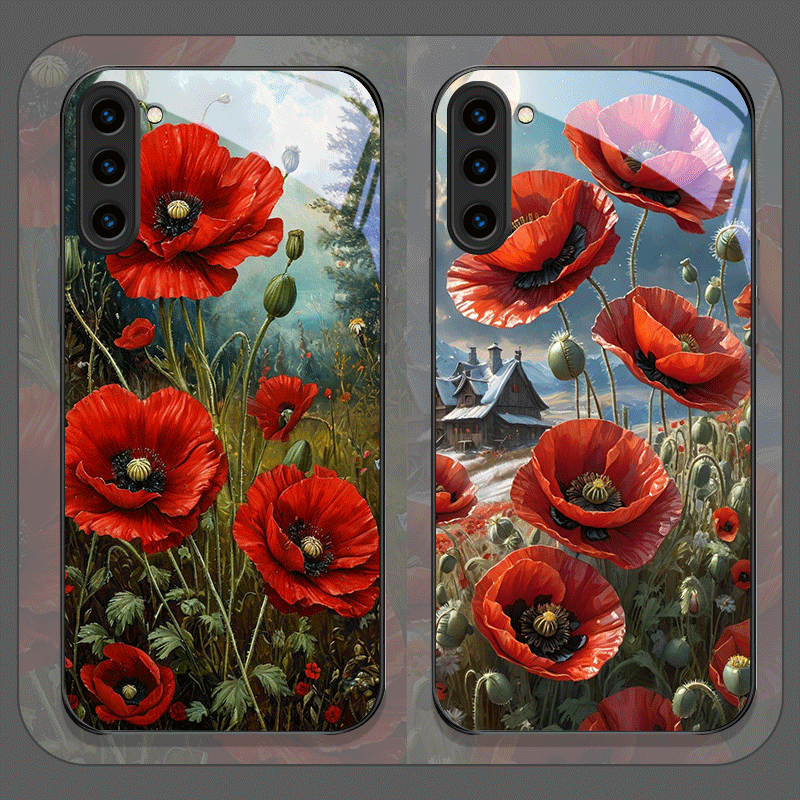 Retro Poppy Flower Bloom Hot R - Phone Accessories Red ulasan dan harga
