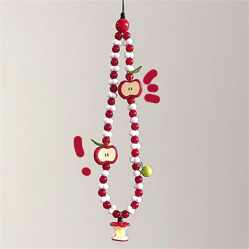 Korean Cute Apple Pearl Beaded - Phone Accessories Red ulasan dan harga