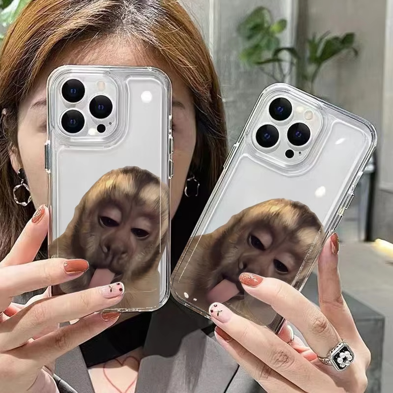 Tongue Sticking Monkey Silicon - Phone Accessories Red ulasan dan harga