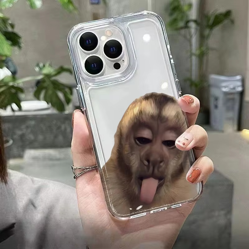Tongue Sticking Monkey Silicon - Phone Accessories Red ulasan dan harga