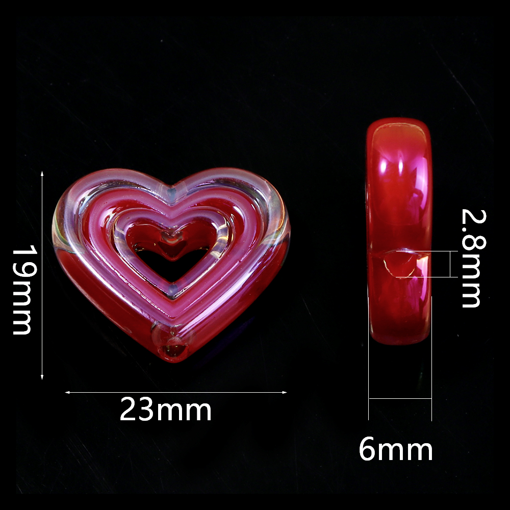 10pcs Transparent Heart Vertic - Phone Accessories Beads ulasan dan harga