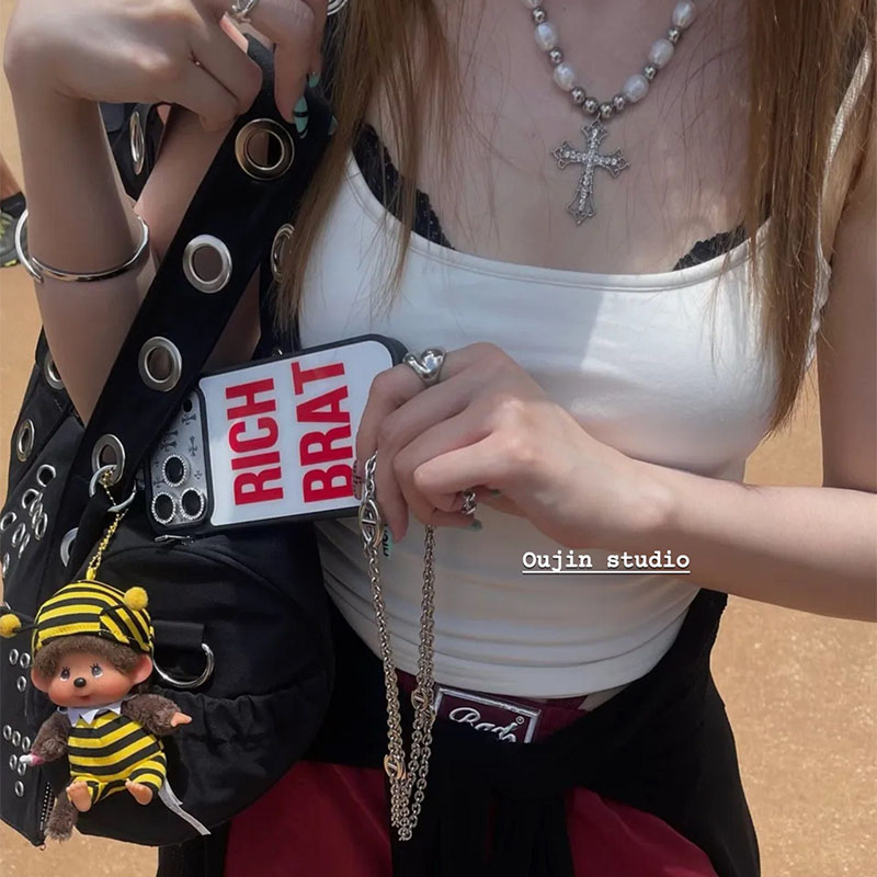 Korean Ins Fashion Cool Red Le - Phone Accessories Red ulasan dan harga